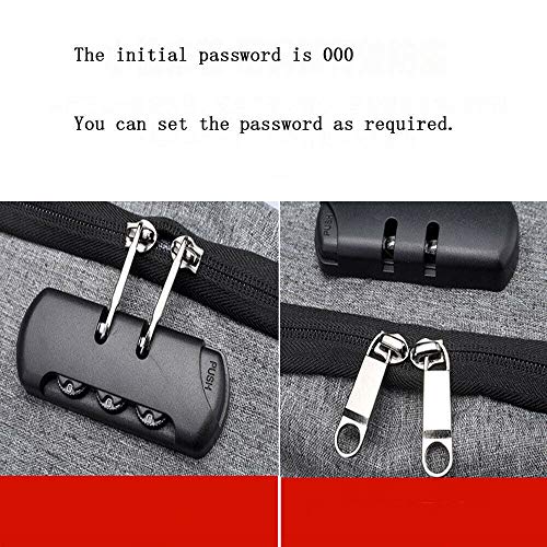 PMWLKJ Anti-Robo USB Carga Contraseña Contraseña Mochila Portátil Hombro Bolso De Moda Bolsa Bolsa L Negro