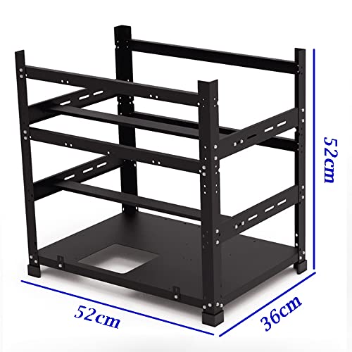 PNGOS Mining Rig Frame,Mining Case Rack hasta 12GPU,Caja de Marco de Minería al Aire Libre Adecuado para Fuente de Alimentación ATX Accesorios de Extracción de Tarjetas GráFicas Herramientas