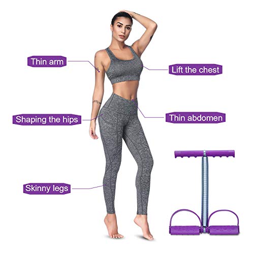 Podazz Estiramiento Máquina de Entrenamiento de Barriga Sentarse Cuerda Primavera Primavera Tensión Pedal Vientre Abdomen Pierna Abdomen Cintura Brazo Estiramiento de Pierna Yoga - Morado