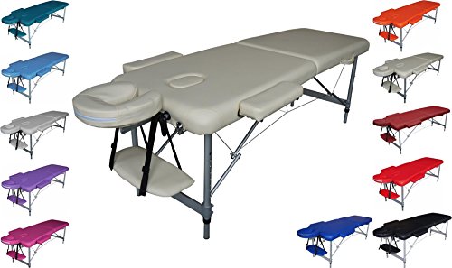 Polironeshop Titano - Camilla sin respaldo, portátil, plegable, ligera, con funda, de aluminio, para masajes, tratamientos de estética y fisioterapia, depilación, reconstrucción y decoración de uñas