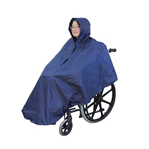 Poncho de Lluvia for Movilidad de Silla de Ruedas Viejo Scooter Grande Capa de Railo con Capucha Engranaje de Lluvia (Color : Svart, tamaño : L)