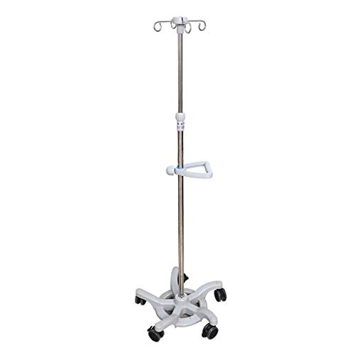 Porta Sueros Soporte de Infusión de Acero Inoxidable con Un Diámetro de 57 Cm (22,4 Pulgadas), Material ABS, Base Grande, 25 Kg, Soporte de Infusión, Altura Ajustable, Móvil con Asa, Adecuado para H