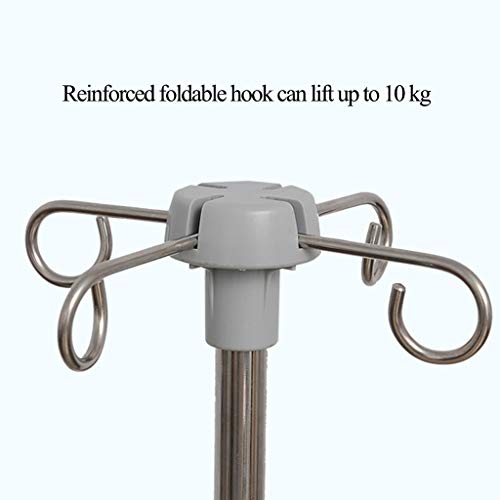 Porta Sueros Soporte de Infusión de Acero Inoxidable con Un Diámetro de 57 Cm (22,4 Pulgadas), Material ABS, Base Grande, 25 Kg, Soporte de Infusión, Altura Ajustable, Móvil con Asa, Adecuado para H