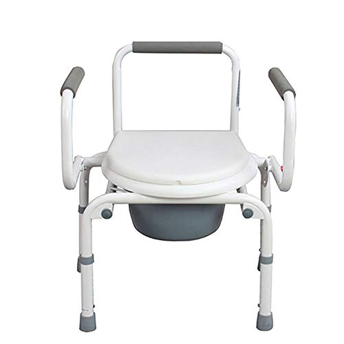 portátil Silla Inodoro, Silla de Ducha, fácil Transferencia de abandono Brazo de la Silla de Ducha, de Acero de Alta Resistencia, Montaje sin Herramientas fáciles, Blanco