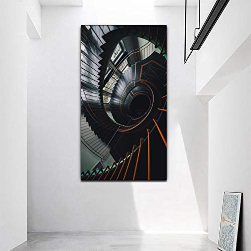 PóSter E ImpresióN Edificio Abstracto Moderno Arte De La Pared Pintura En Lienzo Escalera Cuadro Cuadros Para La Sala De Estar DecoracióN Del Hogar 60x110cm (24x44in) Sin Marco