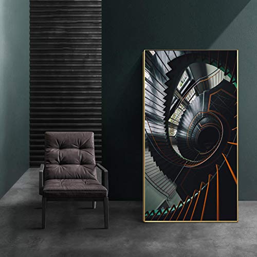 PóSter E ImpresióN Edificio Abstracto Moderno Arte De La Pared Pintura En Lienzo Escalera Cuadro Cuadros Para La Sala De Estar DecoracióN Del Hogar 60x110cm (24x44in) Sin Marco