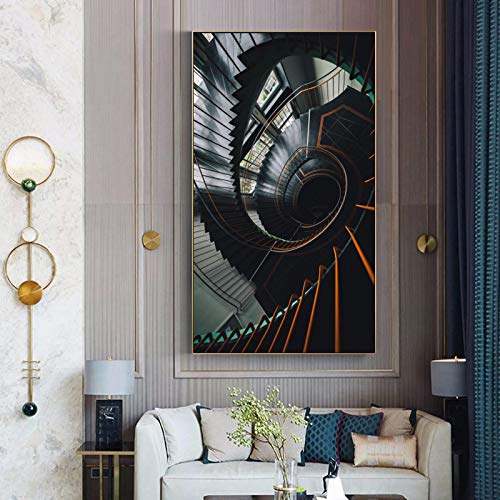 PóSter E ImpresióN Edificio Abstracto Moderno Arte De La Pared Pintura En Lienzo Escalera Cuadro Cuadros Para La Sala De Estar DecoracióN Del Hogar 60x110cm (24x44in) Sin Marco