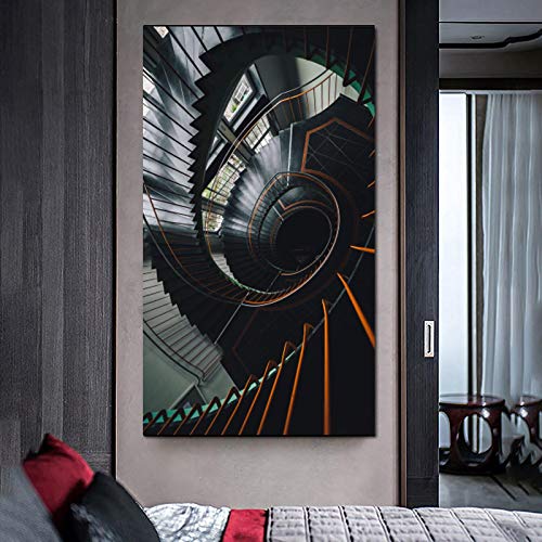 PóSter E ImpresióN Edificio Abstracto Moderno Arte De La Pared Pintura En Lienzo Escalera Cuadro Cuadros Para La Sala De Estar DecoracióN Del Hogar 60x110cm (24x44in) Sin Marco