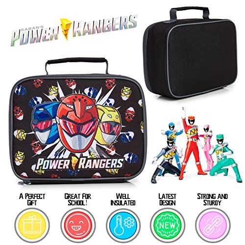 Power Rangers Bolsa Termica Porta Alimentos, Nevera Portatil Pequeña para Colegio Guarderia Excursion, Bolsa Isotermica para Almuerzo Merienda, Regalos Originales para Niños Niñas