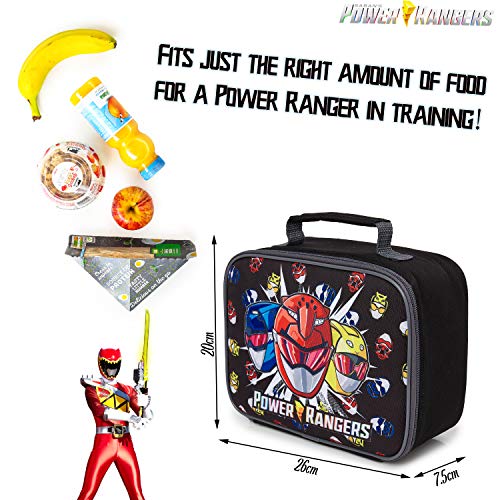 Power Rangers Bolsa Termica Porta Alimentos, Nevera Portatil Pequeña para Colegio Guarderia Excursion, Bolsa Isotermica para Almuerzo Merienda, Regalos Originales para Niños Niñas