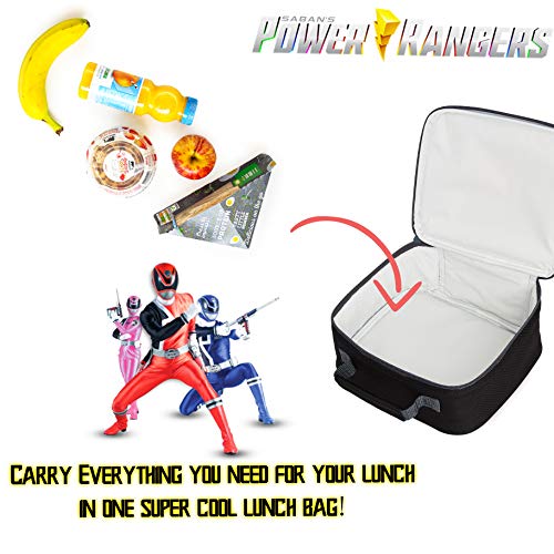 Power Rangers Bolsa Termica Porta Alimentos, Nevera Portatil Pequeña para Colegio Guarderia Excursion, Bolsa Isotermica para Almuerzo Merienda, Regalos Originales para Niños Niñas