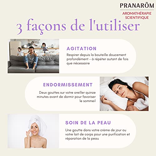 Pranarôm Aceite esencial Lavanda Bio, 100% Quimiotipado, Lavandula angustifolia, articulaciones y músculos, cuidados de la piel, difusión atmosférica, equilibrio emocional, 10 ml