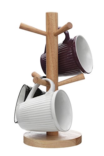 Premier Housewares 6-cup tazas con diseño de árbol de caucho, marrón