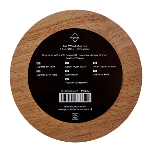 Premier Housewares 6-cup tazas con diseño de árbol de caucho, marrón