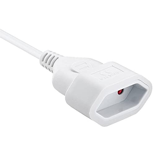Premium Cord - Cable alargador (230 V, 3 m, Enchufe Europeo con Enchufe Europeo y Hembra, Cable alargador para 230 V, Enchufe), Color Blanco