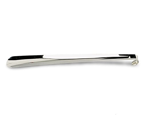 PREMYO Calzador Largo 42 cm de Largo para Zapatos Botas Metálico Acero Robusto Duradero con Gancho Diseño Ergonómico Cómodo de Usar Sin Agacharse