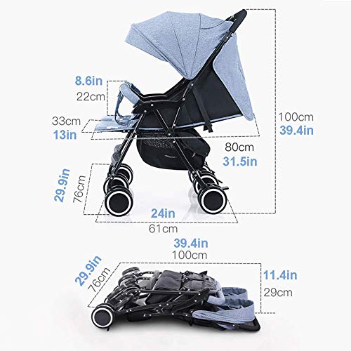 PresentKids Trike, Cochecitos de paraguas doble Cochecitos de bebé ligeros y flexibles Amortiguadores plegables Cochecitos de bebé gemelos con respaldo ajustable, seguro y cómodo, rosa Happy house