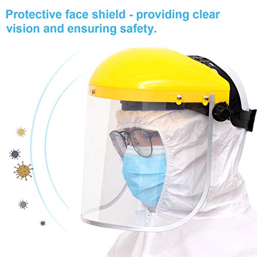 PRETYZOOM - Mascarilla con trinquete de seguridad y visera transparente, escudo protector para el trabajo con madera, moldeo, soldadura, cortes