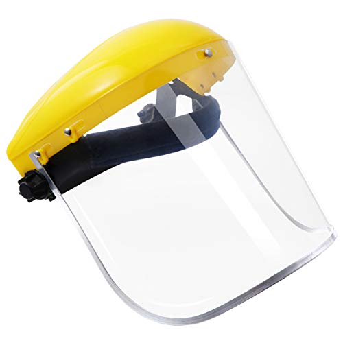 PRETYZOOM - Mascarilla con trinquete de seguridad y visera transparente, escudo protector para el trabajo con madera, moldeo, soldadura, cortes