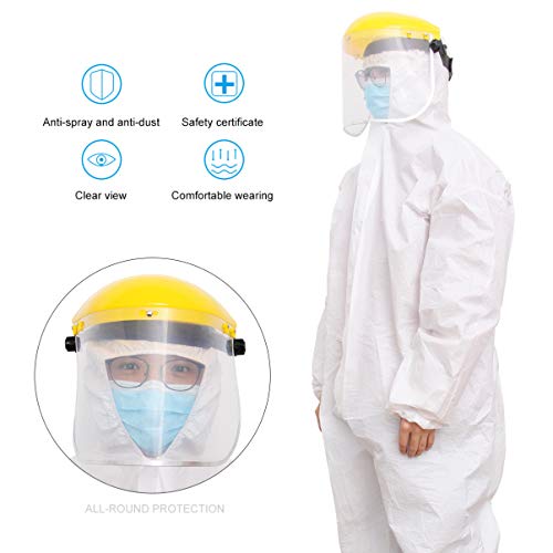 PRETYZOOM - Mascarilla con trinquete de seguridad y visera transparente, escudo protector para el trabajo con madera, moldeo, soldadura, cortes