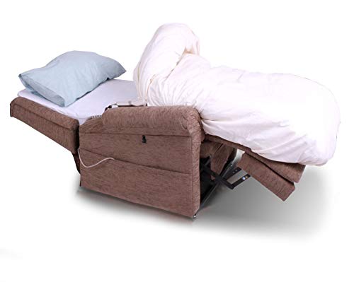 Pride Mobility 670 Silla de elevación de motor dual – Sillón elevador eléctrico reclinable – Respaldo de cuatro cojines cascada – con mando a distancia (Borgoña)
