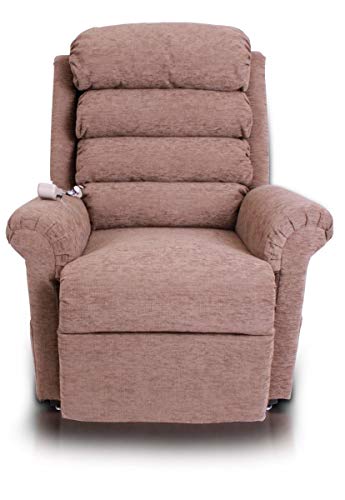 Pride Mobility 670 Silla de elevación de motor dual – Sillón elevador eléctrico reclinable – Respaldo de cuatro cojines cascada – con mando a distancia (Borgoña)
