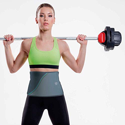 PRIM NEOPRAIR | Faja/Banda Sacro Lumbar | Lumbalgias agudas y crónicas | Neopreno Transpirable | Uso deportivo | Talla única | Color Gris y Azul  