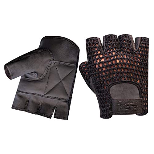 Prime Cuero calidad cuero auténtico red Suave Verano Mitones para Peso Entrenamiento Bicicleta Silla de ruedas Gimnasio etc. MEDIANA