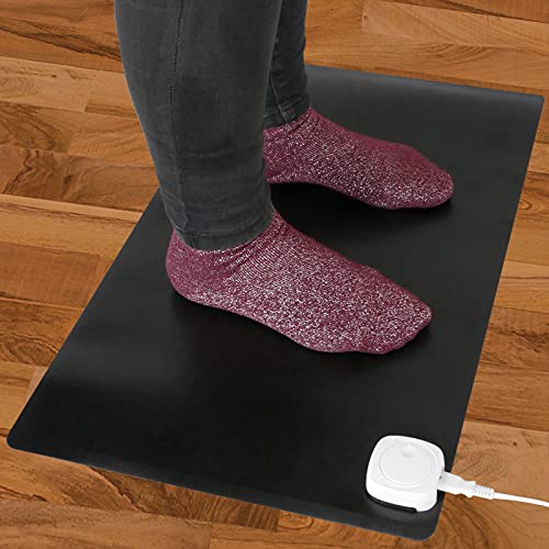 PrimeMatik - Alfombra y Superficie térmica con calefacción para Escritorio Suelo y pies de 60 x 36 cm 85W Negro