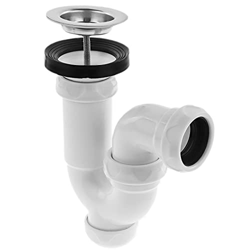 PrimeMatik - Sifón Curvo Extensible para Lavabo-Bidet 1" 1/2 x ∅ 70 mm
