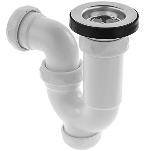 PrimeMatik - Sifón Curvo Extensible para Lavabo-Bidet 1" 1/2 x ∅ 70 mm