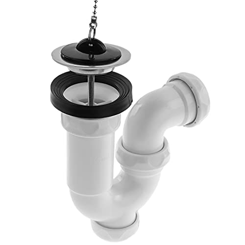 PrimeMatik - Sifón Curvo Extensible para Lavabo-Bidet 1" 1/2 x ∅ 70 mm