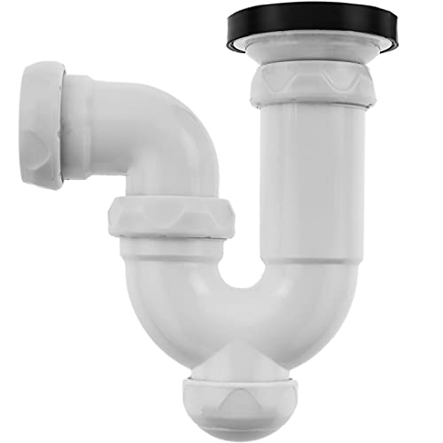 PrimeMatik - Sifón Curvo Extensible para Lavabo-Bidet 1" 1/2 x ∅ 70 mm