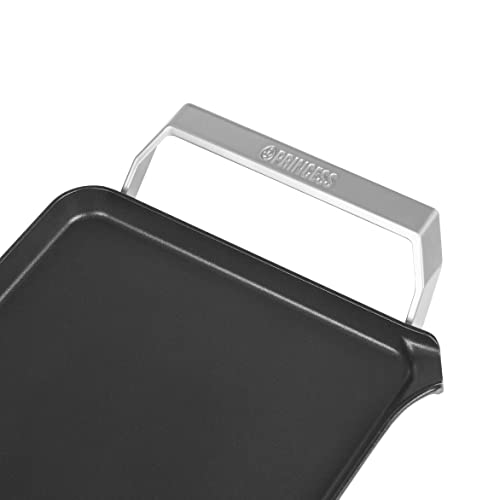 Princess 103100 Table Chef Premium, 23 x 43 cm, Plancha para cocinar sin aceite de aluminio fundido con revestimiento antiadherente, Grandes asas frías al tacto, Termostato regulable, 2000 W