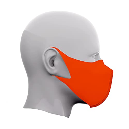 PRINT TODAY Mascarillas de Neopreno Talla M Color Naranja | Reversibles y Reutilizables | Homologadas | Para Hombre, Mujer y Niño. (M, NARANJA)