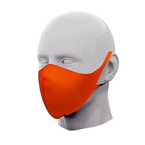 PRINT TODAY Mascarillas de Neopreno Talla S Color Naranja | Reversibles y Reutilizables | Homologadas | Para Hombre, Mujer y Niño. (S, NARANJA)