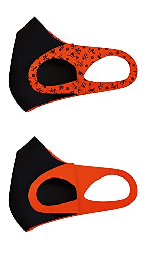 PRINT TODAY Mascarillas Neopreno Reutilizable Color Naranja | Homologada | Medida: 13,5x16 cm (talla S) |Pack 2 Unidades.