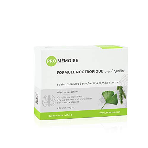 PRO MEMORIA * 337 mg / 60 cápsulas * Fórmula nootrópica con extractos titulados * Cerebro (memoria)