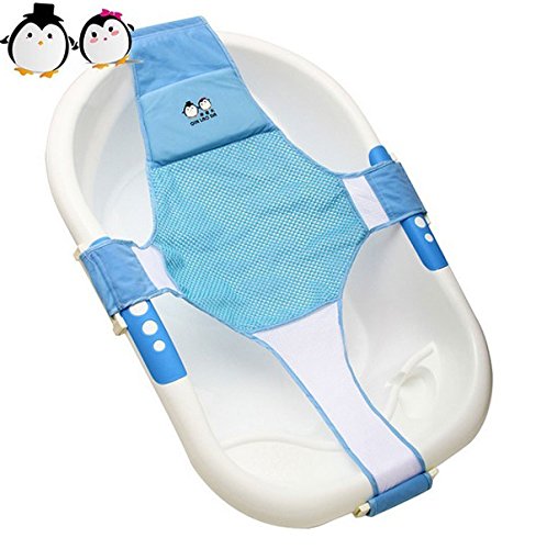 Proca Asiento de baño para bebé recién nacido con red para bañera o ducha, malla de baño, soporte para asiento de cuna para bañera (azul)