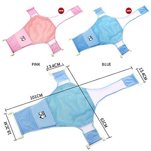 Proca Asiento de baño para bebé recién nacido con red para bañera o ducha, malla de baño, soporte para asiento de cuna para bañera (azul)