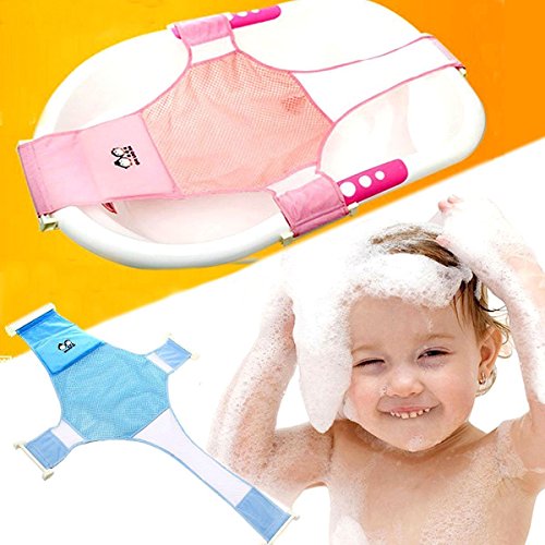 Proca Asiento de baño para bebé recién nacido con red para bañera o ducha, malla de baño, soporte para asiento de cuna para bañera (azul)