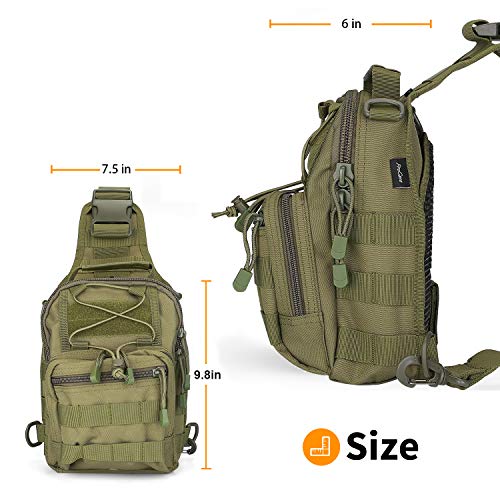 Procase Bandolera Táctica Hombre, Bolsa Militar de Deporte al Aire Libre, Mochila Cruzada Hombro Multifuncional para Cazar, Acampada y Senderismo -Verde