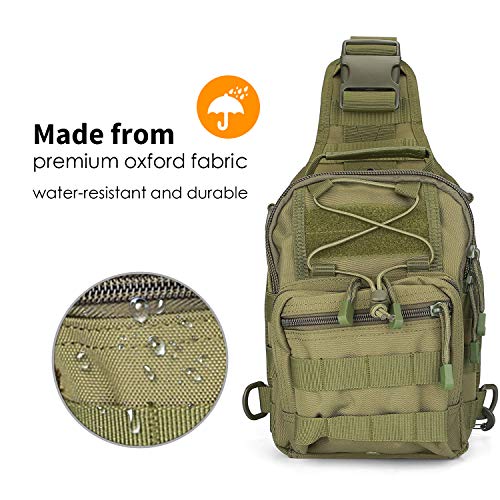 Procase Bandolera Táctica Hombre, Bolsa Militar de Deporte al Aire Libre, Mochila Cruzada Hombro Multifuncional para Cazar, Acampada y Senderismo -Verde
