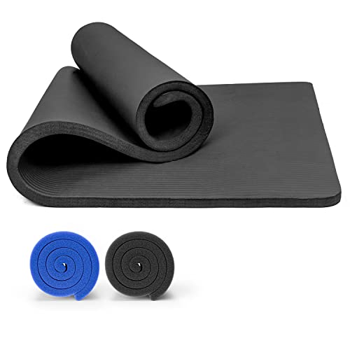 PROIRON Esterilla Yoga Extra Grueso 15mm, Esterilla Pilates Antideslizante, Colchoneta de Yoga Fitness, Esterilla Deporte ideal para Yoga, Pilates y Gimnasia - Ecológica con Cinta para Transporte