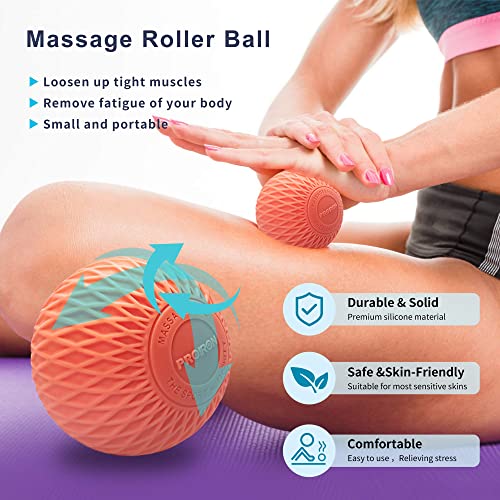 PROIRON Pelota Masaje Set de 2,Bola de Lacrosse,Masajeador Cellulitis para Aliviar Dolor de Fascitis Plantar, Masajeador Anticelulítico(Rosa)
