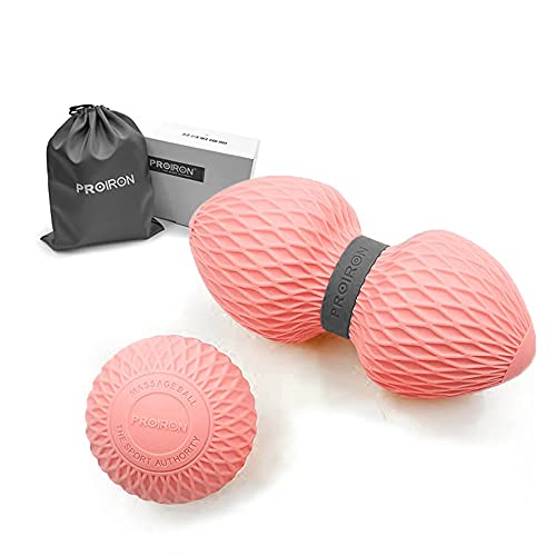 PROIRON Pelota Masaje Set de 2,Bola de Lacrosse,Masajeador Cellulitis para Aliviar Dolor de Fascitis Plantar, Masajeador Anticelulítico(Rosa)