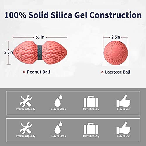 PROIRON Pelota Masaje Set de 2,Bola de Lacrosse,Masajeador Cellulitis para Aliviar Dolor de Fascitis Plantar, Masajeador Anticelulítico(Rosa)