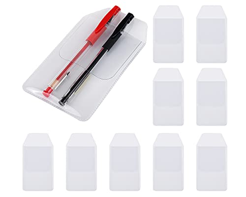 Protecteur de poche de chemise distinctive styles - 10 protecteurs de poche solides en PVC transparent - Pour l'école, l'hôpital, le bureau