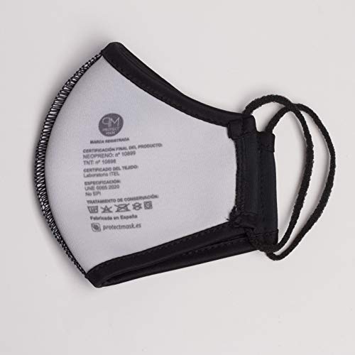ProtectMask | Pack 3 Mascarillas Higiénicas Reutilizables Homologadas de Neopreno | Mascarillas de Galaxia, Negra y Planeta Tierra | Certificada según UNE 0065:2020 y la CWA 17553 | Hasta 70 lavados