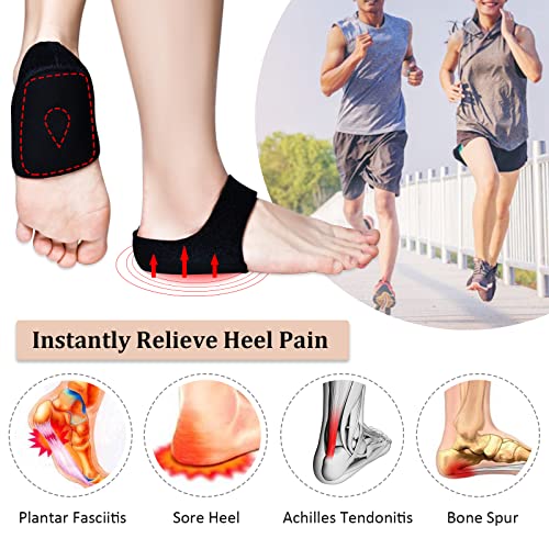 Protector de Talon, 2 Pares Talon Gel, Calcetin Talonera con Almohadilla de Gel Suave, Protector Talones Silicona, Talonera Silicona, Para Fascitis Plantar, Espolones Tacón, Alivia el Dolor de Talón.